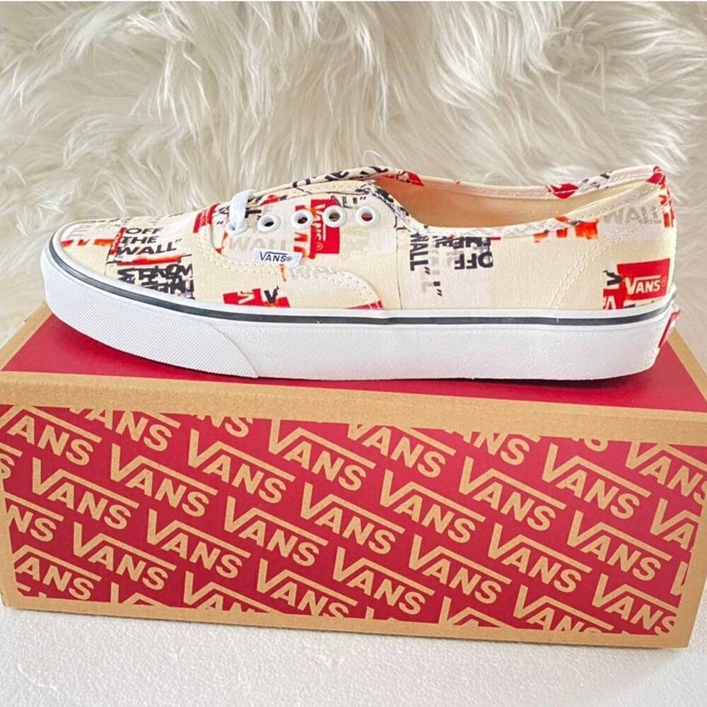 NEW UNISEX VANS OFF THE WALL US 9M Authentic PACKING TAPE design Lace-Up Sneaker - Picture 2 of 12